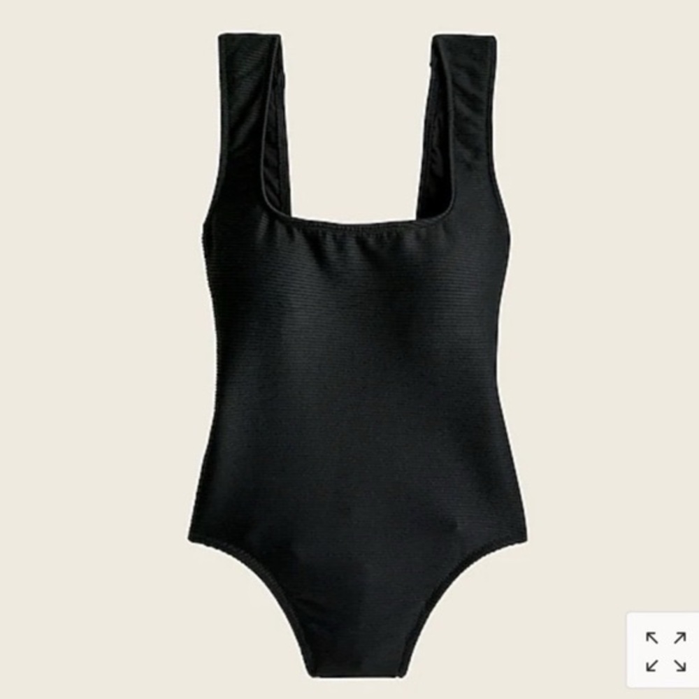 Rib square-neck one-piece
